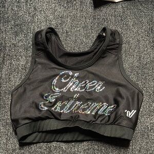 Cheer Extreme black practice wear sports bra